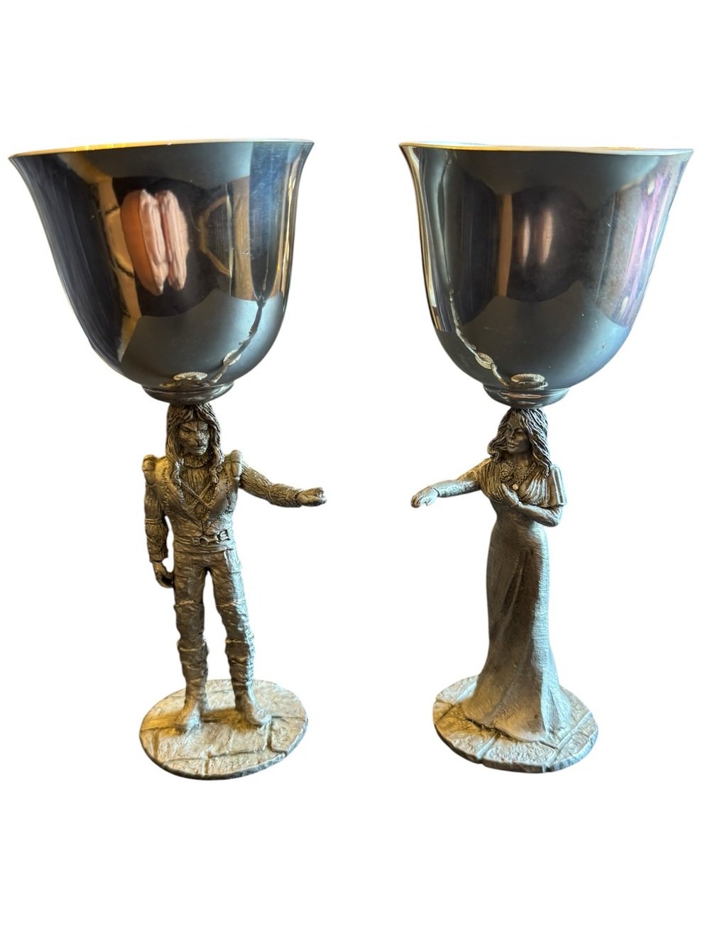 Collectible Beauty and the Beast Gallo Pewter Wine Glasses - Picture 7 of 11